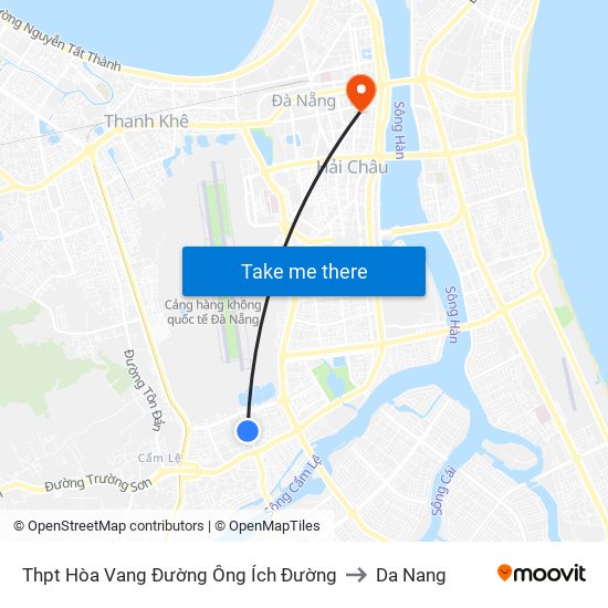 Thpt Hòa Vang Đường Ông Ích Đường to Da Nang map