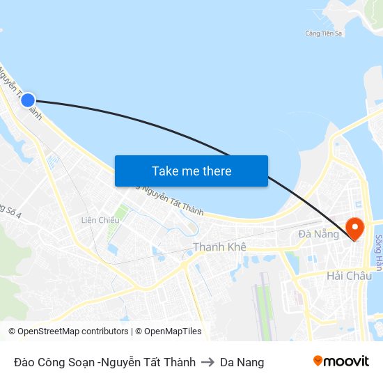 Đào Công Soạn -Nguyễn Tất Thành to Da Nang map