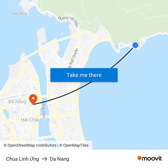 Chùa Linh Ứng to Da Nang map