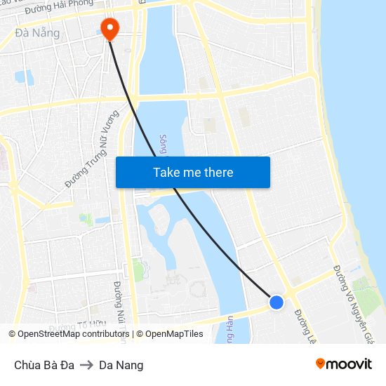 Chùa Bà Đa to Da Nang map