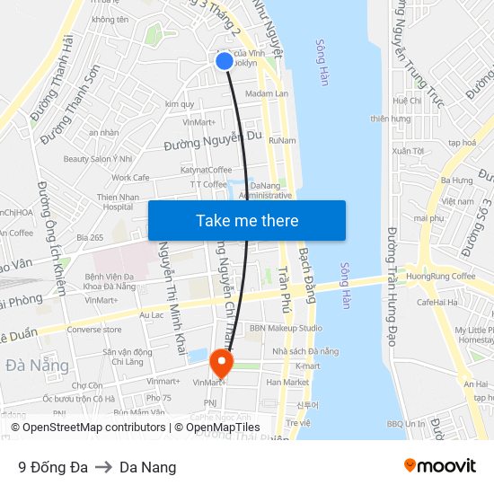 9 Đống Đa to Da Nang map