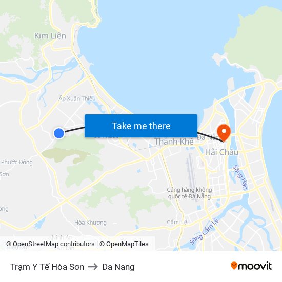 Trạm Y Tế Hòa Sơn to Da Nang map