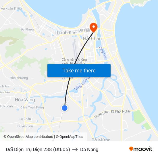 Đối Diện Trụ Điện 238 (Đt605) to Da Nang map