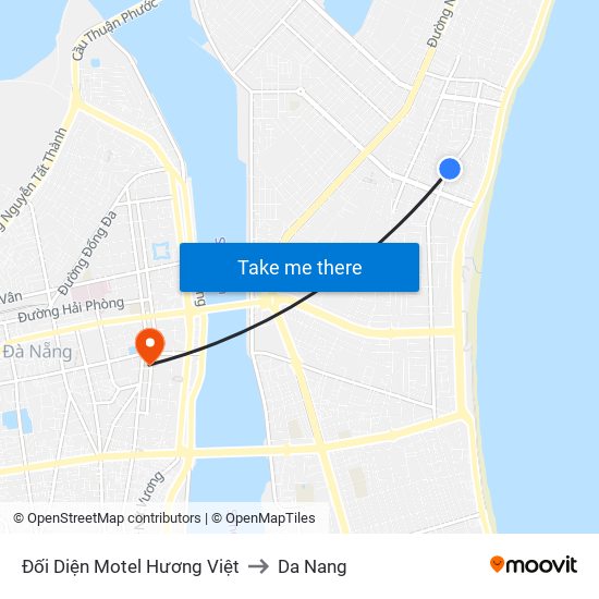 Đối Diện Motel Hương Việt to Da Nang map