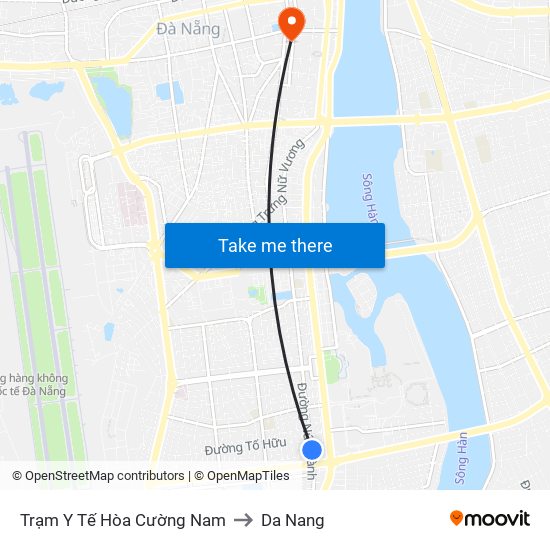 Trạm Y Tế Hòa Cường Nam to Da Nang map