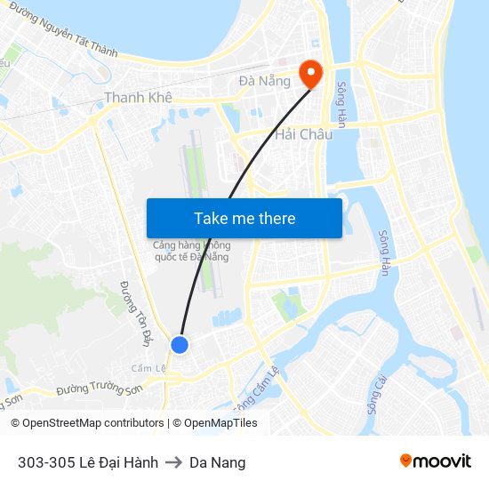 303-305 Lê Đại Hành to Da Nang map