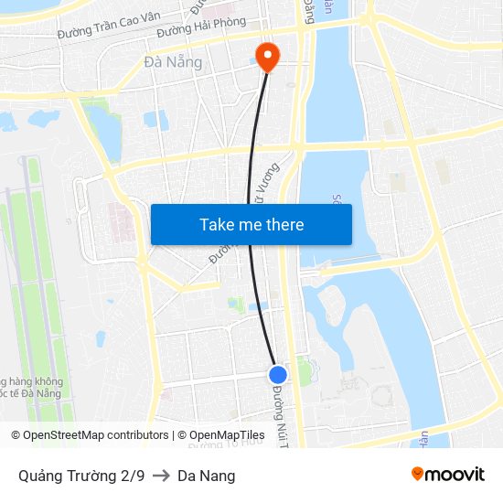 Quảng Trường 2/9 to Da Nang map