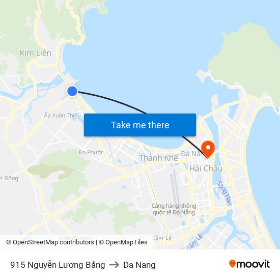 915 Nguyễn Lương Bằng to Da Nang map