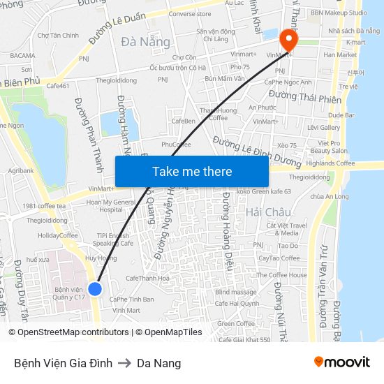 Bệnh Viện Gia Đình to Da Nang map