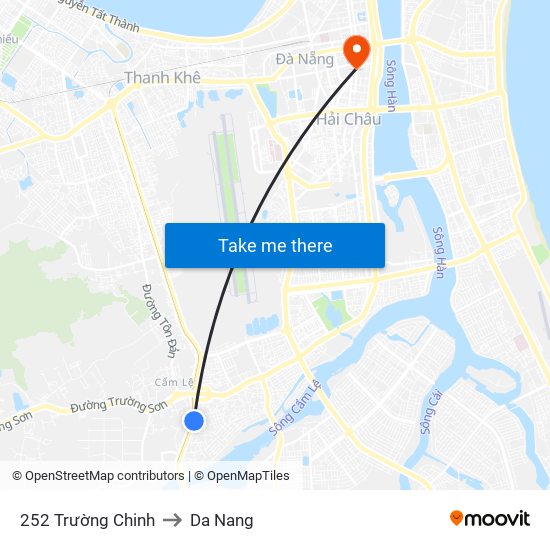 252 Trường Chinh to Da Nang map