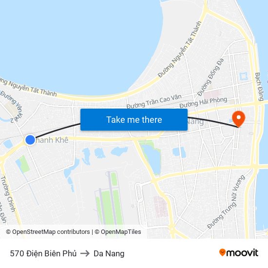 570 Điện Biên Phủ to Da Nang map