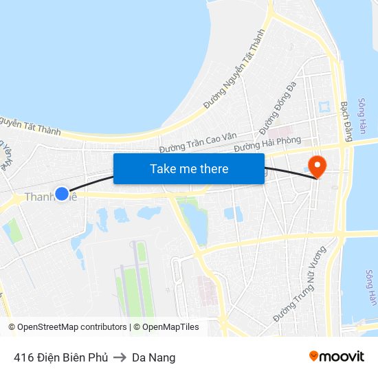 416 Điện Biên Phủ to Da Nang map