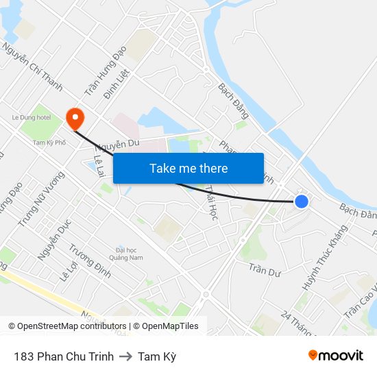 183 Phan Chu Trinh to Tam Kỳ map