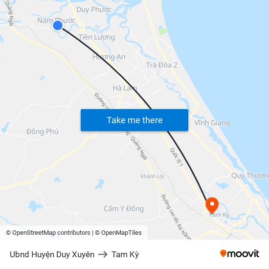 Ubnd Huyện Duy Xuyên to Tam Kỳ map