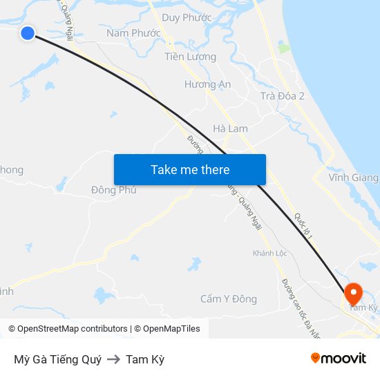 Mỳ Gà Tiếng Quý to Tam Kỳ map