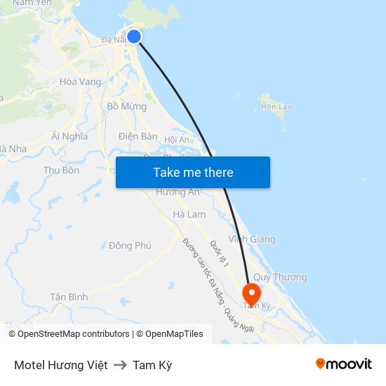 Motel Hương Việt to Tam Kỳ map
