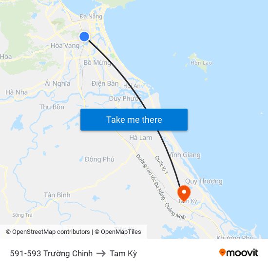 591-593 Trường Chinh to Tam Kỳ map