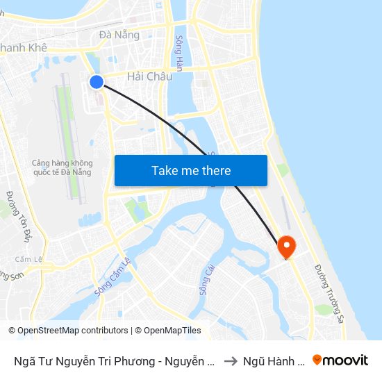 Ngã Tư Nguyễn Tri Phương - Nguyễn Văn Linh to Ngũ Hành Sơn map