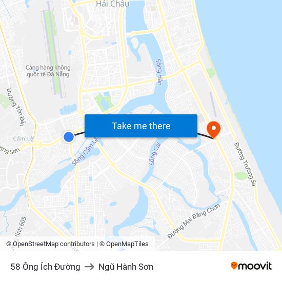 58 Ông Ích Đường to Ngũ Hành Sơn map