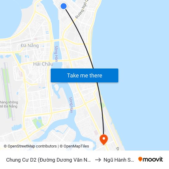 Chung Cư D2 (Đường Dương Văn Nga) to Ngũ Hành Sơn map