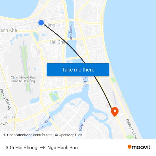 305 Hải Phòng to Ngũ Hành Sơn map