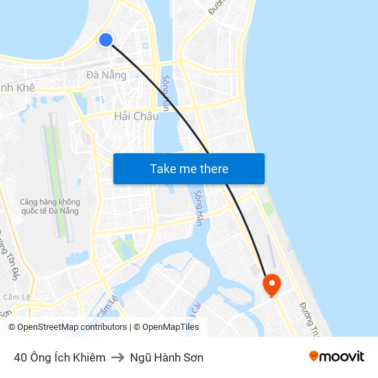 40 Ông Ích Khiêm to Ngũ Hành Sơn map