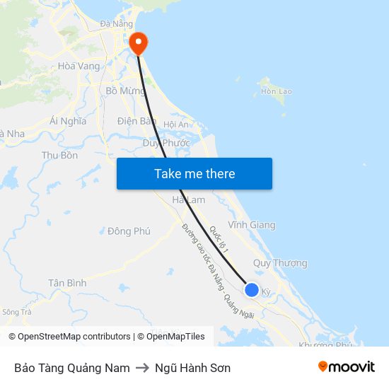 Bảo Tàng Quảng Nam to Ngũ Hành Sơn map