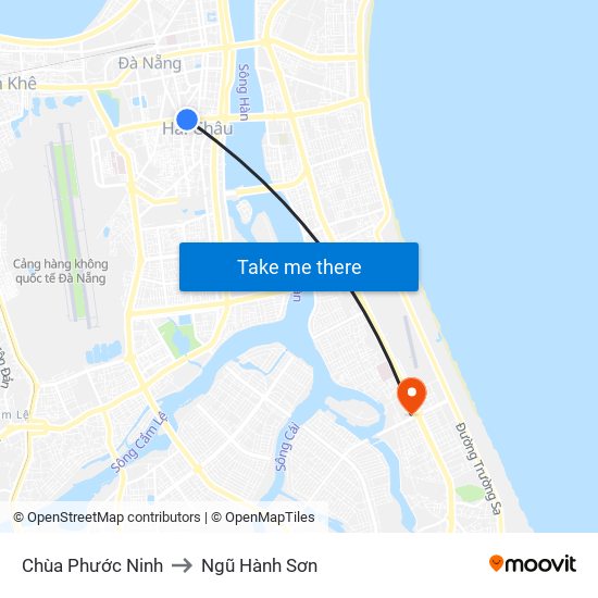 Chùa Phước Ninh to Ngũ Hành Sơn map