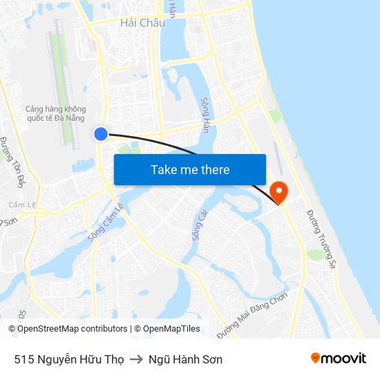 515 Nguyễn Hữu Thọ to Ngũ Hành Sơn map