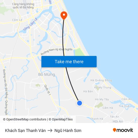 Khách Sạn Thanh Vân to Ngũ Hành Sơn map