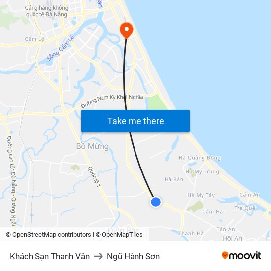 Khách Sạn Thanh Vân to Ngũ Hành Sơn map