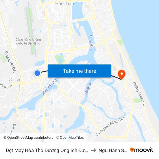 Dệt May Hòa Thọ Đường Ông Ích Đường to Ngũ Hành Sơn map