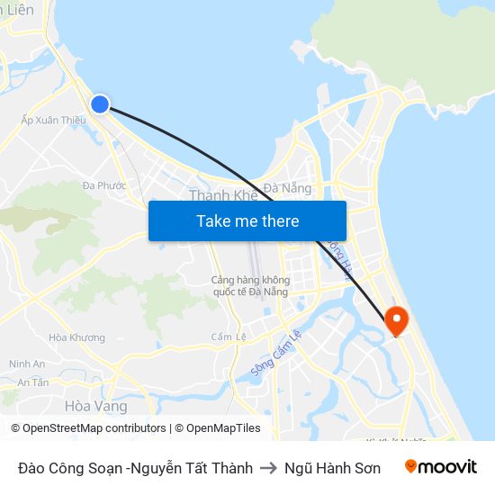 Đào Công Soạn -Nguyễn Tất Thành to Ngũ Hành Sơn map