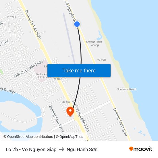 Lô 2b - Võ Nguyên Giáp to Ngũ Hành Sơn map