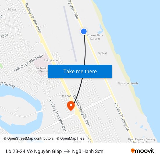 Lô 23-24 Võ Nguyên Giáp to Ngũ Hành Sơn map