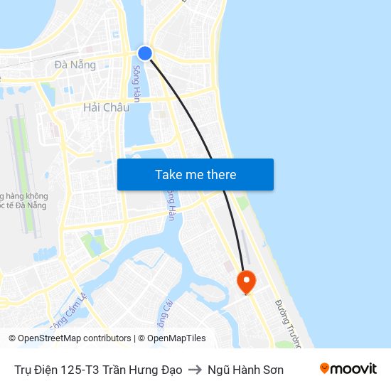 Trụ Điện 125-T3 Trần Hưng Đạo to Ngũ Hành Sơn map