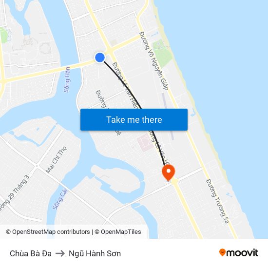 Chùa Bà Đa to Ngũ Hành Sơn map