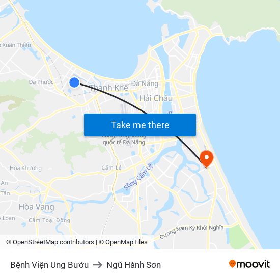 Bệnh Viện Ung Bướu to Ngũ Hành Sơn map