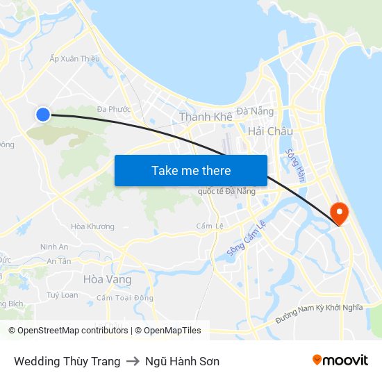 Wedding Thùy Trang to Ngũ Hành Sơn map