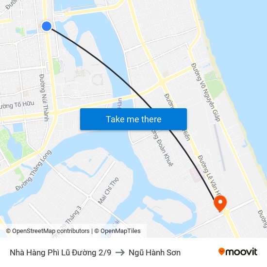 Nhà Hàng Phì Lũ Đường 2/9 to Ngũ Hành Sơn map