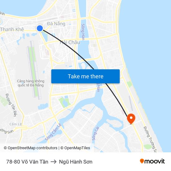 78-80 Võ Văn Tần to Ngũ Hành Sơn map
