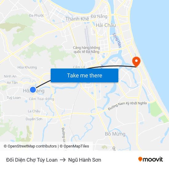 Đối Diện Chợ Túy Loan to Ngũ Hành Sơn map