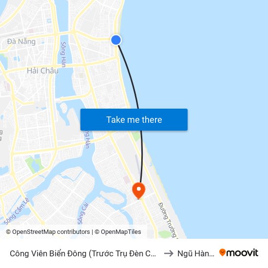 Công Viên Biển Đông (Trước Trụ Đèn Cs 3012 – T9 Vng) to Ngũ Hành Sơn map