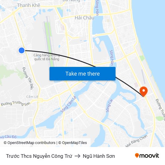 Trước Thcs Nguyễn Công Trứ to Ngũ Hành Sơn map