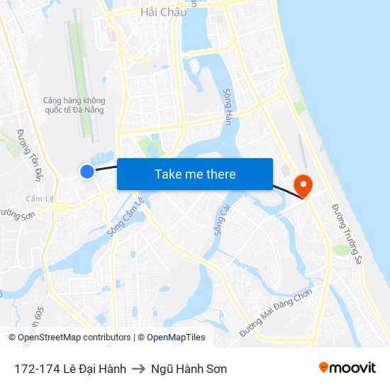 172-174 Lê Đại Hành to Ngũ Hành Sơn map