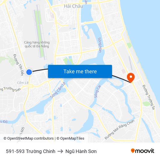 591-593 Trường Chinh to Ngũ Hành Sơn map