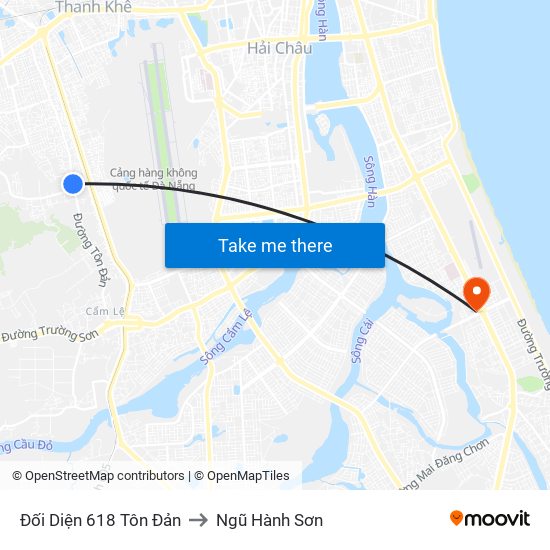 Đối Diện 618 Tôn Đản to Ngũ Hành Sơn map