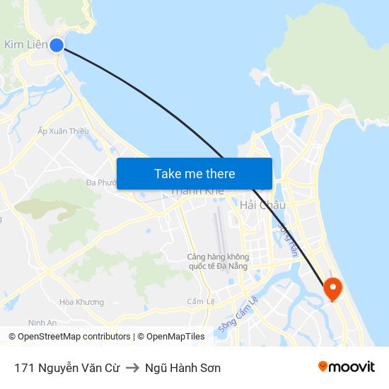 171 Nguyễn Văn Cừ to Ngũ Hành Sơn map