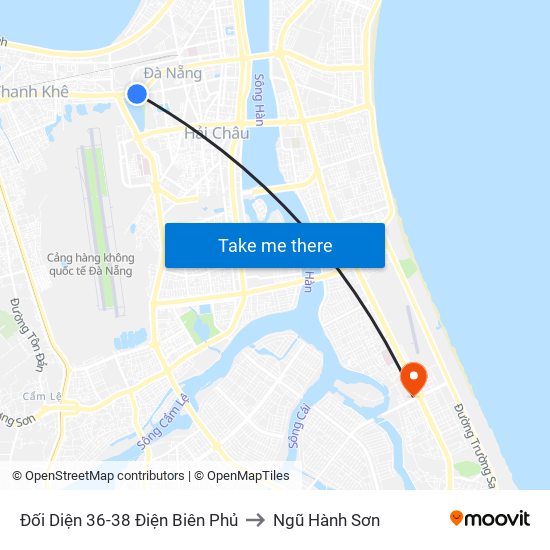 Đối Diện 36-38 Điện Biên Phủ to Ngũ Hành Sơn map