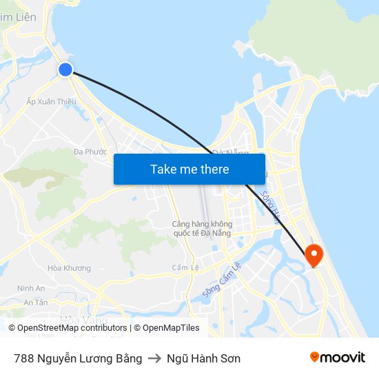 788 Nguyễn Lương Bằng to Ngũ Hành Sơn map